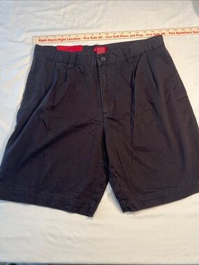 NWT Merona Men’s Shorts Size 34 Navy Blue Pleated Chino Cotton Casual Golf